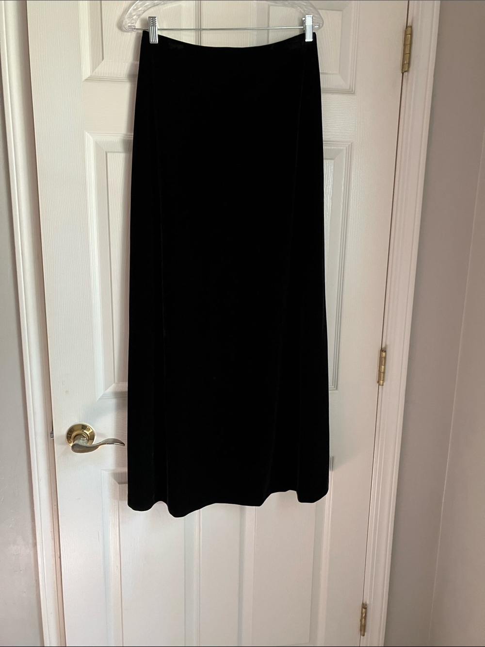 Black velvet maxi skirt